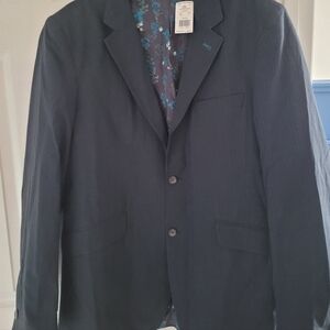 Ted Baker Mens 100% Cotton Navy Lined Jacket - Size 6 (44)  - New With Tags